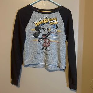 Walt Disney Mickey Mouse Long Sleeved Cropped Tee